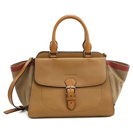 Saco Tote Burberry em couro castanho Marrom