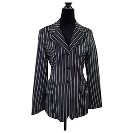 Blazer Moschino Jeans de algodón a raya diplomática Negro