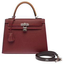 Hermès Sac HERMES Kelly 25 en Cuir Rouge - 103897 Rouge