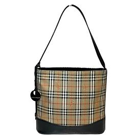 Bolsa de ombro Burberry Nova Check Shadow Horse para mulheres Bege