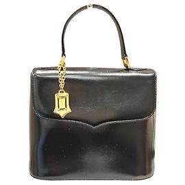 Yves Saint Laurent Vintage Black Leather Handbag Black