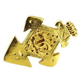 Chanel Brosche Doppel-C-Logo Gold Andere