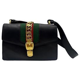 Borsa a tracolla Gucci Sylvie in pelle Nero