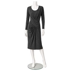 Escada Sport Anthrazitfarbenes Viskosemischung Kleid Anthrazitgrau