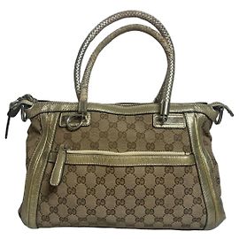 Borsa Gucci Bella in tela monogramma beige e oro Beige D'oro