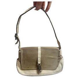 Sac à main Gucci Jackie en toile et cuir beige/écru Blanc Beige