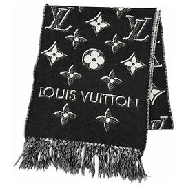 Bufanda con flecos Monogram Shine Louis Vuitton Negro