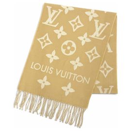 Louis Vuitton Essential Wool Monogram Stole Beige