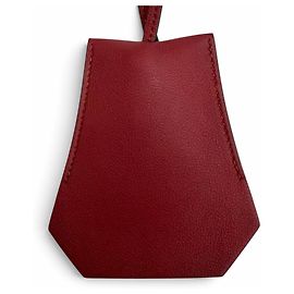 Hermès Hermes Bordeaux Leather Clochette Necklace Dark red