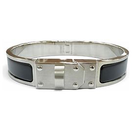 Hermès HERMES Kelly Charm Armband Schwarz Silber
