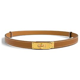 Hermès Hermes Kelly Leather Belt Golden
