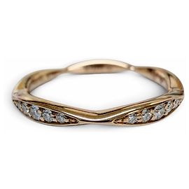 Chanel Diamond Camellia Half Eternity Ring Golden
