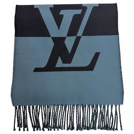 Stola Louis Vuitton in lana e cashmere blu navy Blu navy