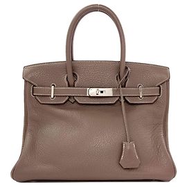Hermès Bolso Hermes Birkin 30 en Etoupe Gray Gris pardo