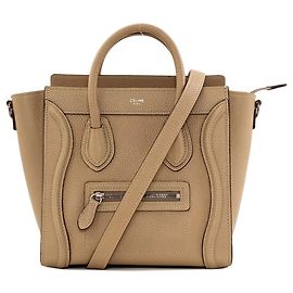 Céline Celine Luggage Nano 2-Way Handbag Brown