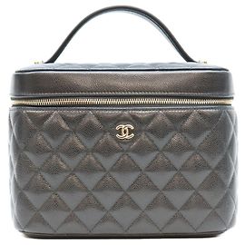 Chanel AP2573 Timeless Classic Caviar Vanity Handtasche mit oberem Griff Schwarz