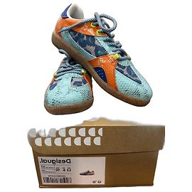Sneakers Desigual multicolore in pelle e camoscio Blu Multicolore Arancione Blu chiaro