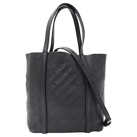 Balenciaga Black Leather Handbag Black