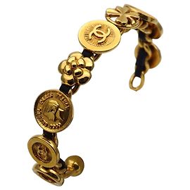 Chanel Black and Gold Bangle Black Golden