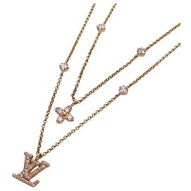 Colar Louis Vuitton strass dourado Dourado