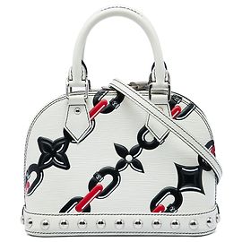 Louis Vuitton White Epi Chain Flower Alma BB White