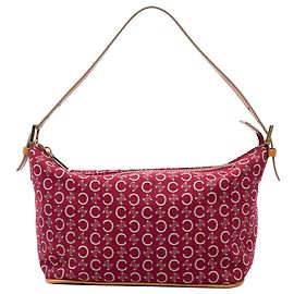 Céline Bolsa de Ombro Celine Red C Macadam Canvas Vermelho