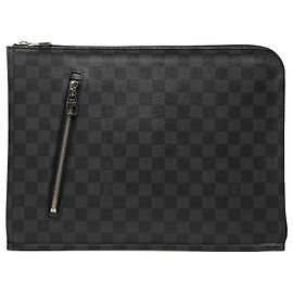 Louis Vuitton Black Damier Graphite Poche Documents Portfolio Black