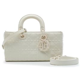 Autre Marque Dior White Medium Calfskin Cannage Diamond Lady D Joy White