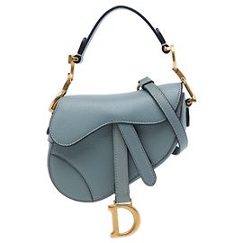 Autre Marque Dior Blue Micro Goatskin Saddle Bag Blue Light blue
