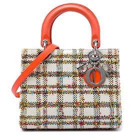 Autre Marque Dior White Medium Tweed Lady Dior Other