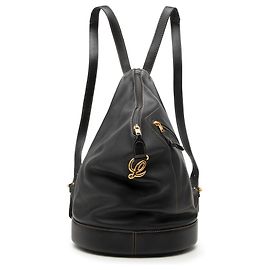 Mochila Anton LOEWE em couro preto Preto