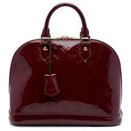 Louis Vuitton Red Monogram Vernis Alma PM Red Dark red