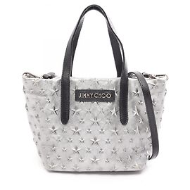 Jimmy Choo MINISARA Star Studded 2-Way Handbag Black Silvery