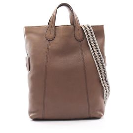 Saco Tote 2-Way em couro cinza Tod's Marrom