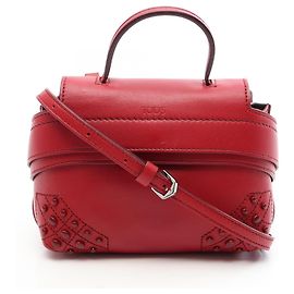 Sac à main 2-Way Tod's Wave Bag Mini en cuir rouge Rouge
