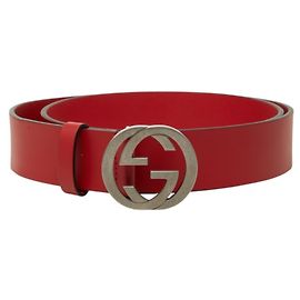 Cintura in pelle Gucci Interlocking G Rosso