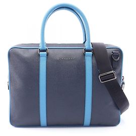 Burberry Lederhandtasche in Navy/Blue Blau Marineblau