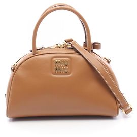 Sac à main 2-Way en cuir marron Miu Miu Marron