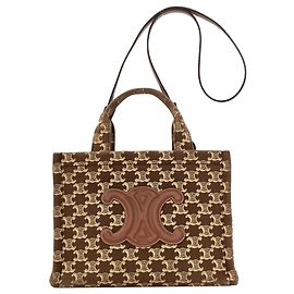 Céline Bolso 2-Way Celine Small Cabas Thais Triomphe Castaño