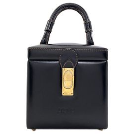 Borsa Vanity Loewe in pelle di vitello nera Nero