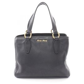 Borsa Tote Miu Miu in pelle nera Nero