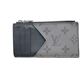 Portacarte e monete Louis Vuitton Monogram Eclipse Reverse Marrone Nero