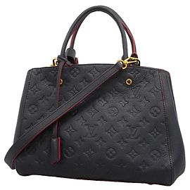 Louis Vuitton Monogram Empreinte Montaigne BB Handbag Red