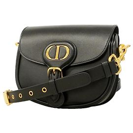 Christian Dior Black Leather Shoulder Bag Black