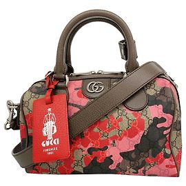 Borsa Gucci GG Camouflage Marrone Rosa Rosso