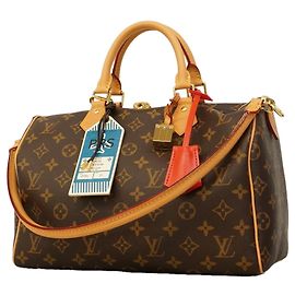 Louis Vuitton Monogram Speedy Bandoulière 30 Soft Handbag Brown Red