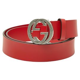 Gucci Interlocking G Ledergürtel Rot