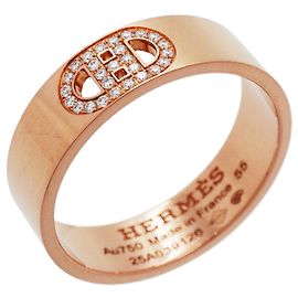 Hermès Bague Hermes H d'Ancre en or rose 18K avec diamant Autre