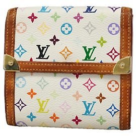 Cartera tri-fold Louis Vuitton en Blanc Blanco