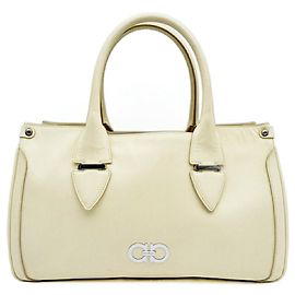 Sac cabas Salvatore Ferragamo Gancini Écru